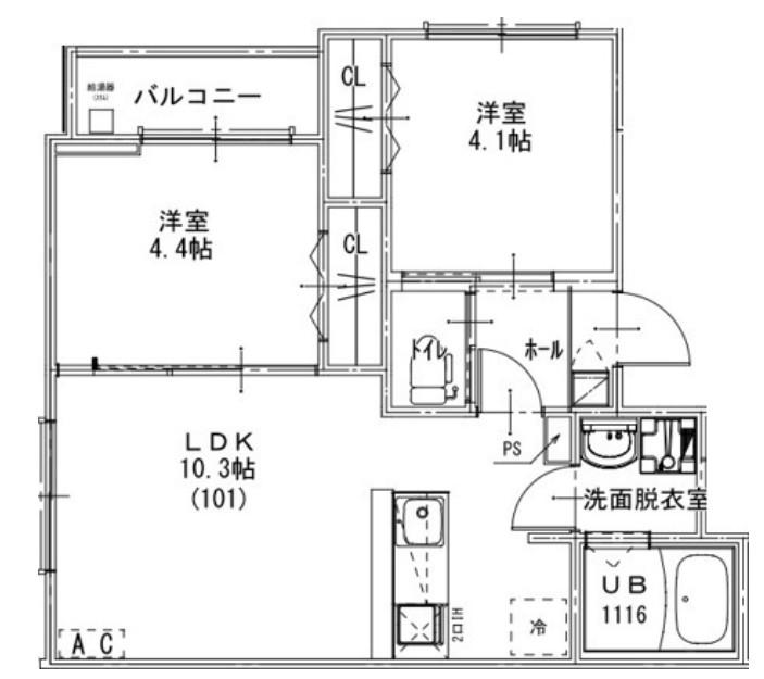 ケイアイレジデンス豊四季2(2LDK/3階)の間取り写真