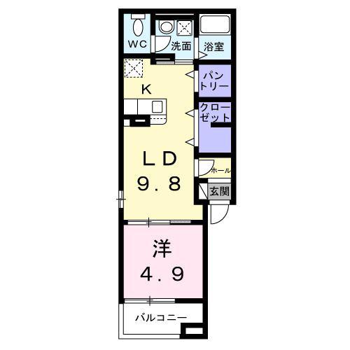 セレッソ パルケ(1LDK/3階)の間取り写真