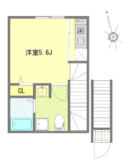 サザンロード西ヶ原(ワンルーム/2階)の間取り写真