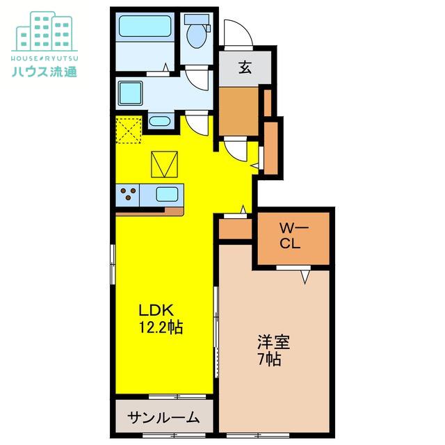 REVASA-S(1LDK/1階)の間取り写真