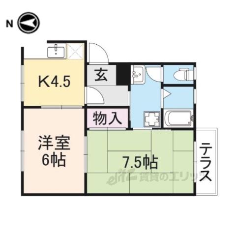 ネオクレストミツコシ(2DK/2階)の間取り写真