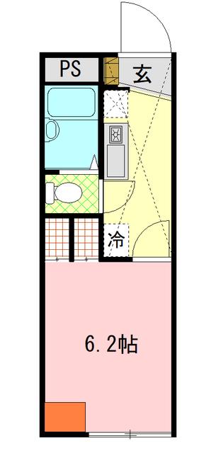 ハーベスト(1K/2階)の間取り写真