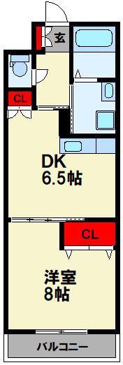 セントロイヤル(1DK/5階)の間取り写真