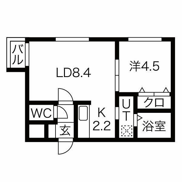 スリーナインYG(1LDK/5階)の間取り写真