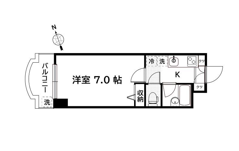 第1正栄ビル(1K/4階)の間取り写真