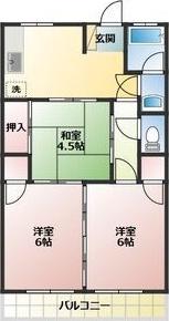 花ノ木マンション(3DK/3階)の間取り写真