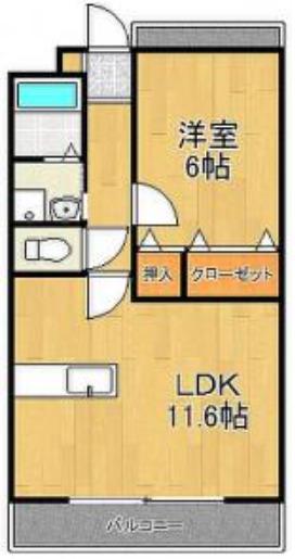 イルプリモ上津(1LDK/2階)の間取り写真