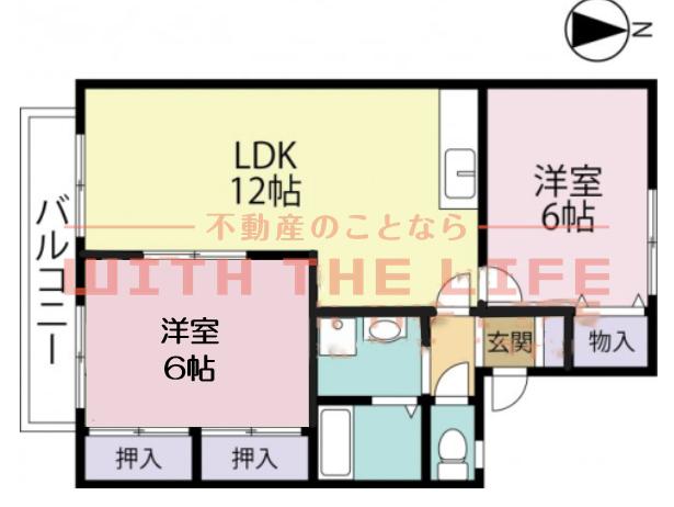 セジュール久留米インター(2LDK/1階)の間取り写真
