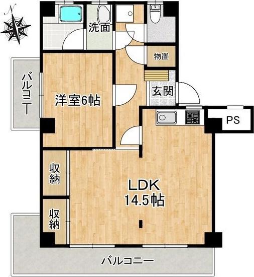 ソラリス(1LDK/2階)の間取り写真
