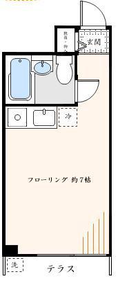 マンションあんず(ワンルーム/1階)の間取り写真