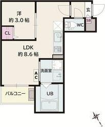JACK KOYOII(1LDK/3階)の間取り写真