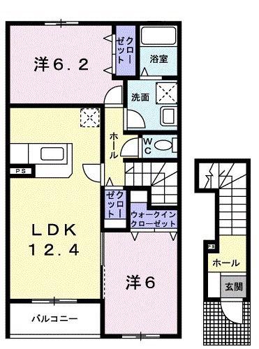 アンジェリカーレIV(2LDK/2階)の間取り写真