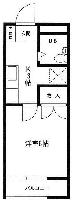 ベルス清新(1K/2階)の間取り写真