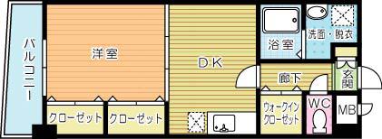 S-FORT小倉(1DK/11階)の間取り写真