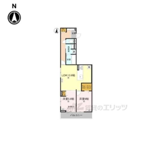 D-ROOM中小坂(2LDK/2階)の間取り写真