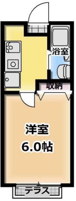 丘の上ハイム(1K/1階)の間取り写真
