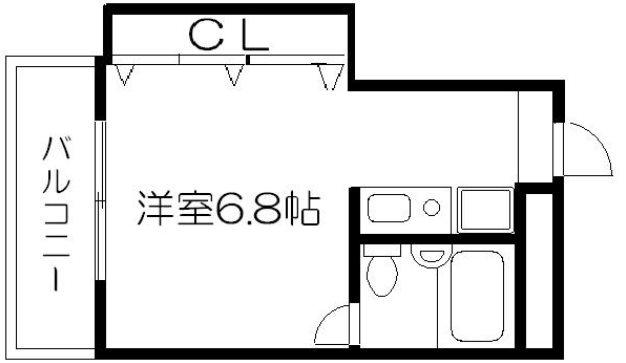 第2百合マンション(1K/4階)の間取り写真