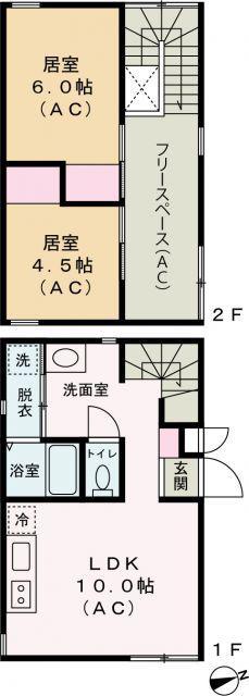HAYASHI ACT.4(2LDK/1階)の間取り写真