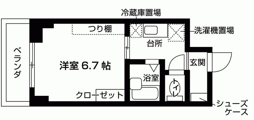 カーサ アサノ(ワンルーム/5階)の間取り写真