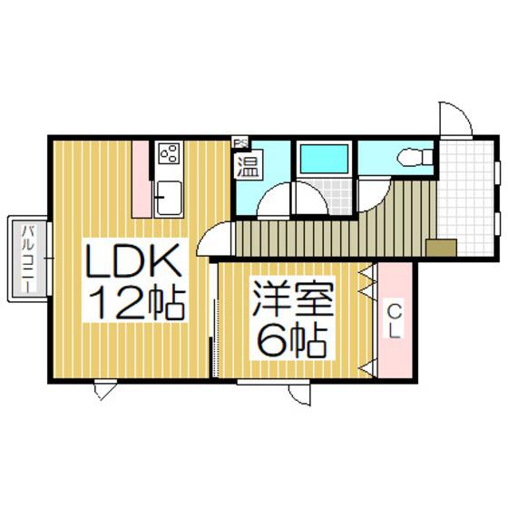 クリスタルハイツII(1LDK/3階)の間取り写真