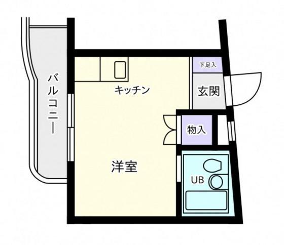 谷崎ビル(ワンルーム/1階)の間取り写真