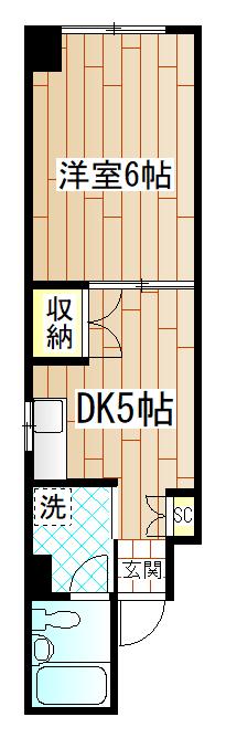 カンフリエ(1DK/4階)の間取り写真