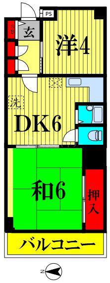 柴又第1STマンション(2DK/2階)の間取り写真