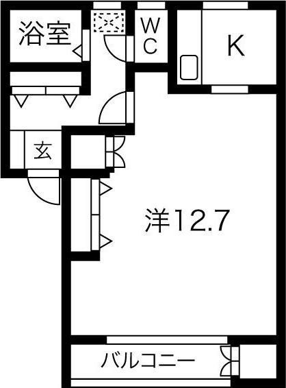 サンライフ都南B(1K/2階)の間取り写真