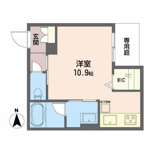 SHAMAISON新町T.H(ワンルーム/1階)の間取り写真
