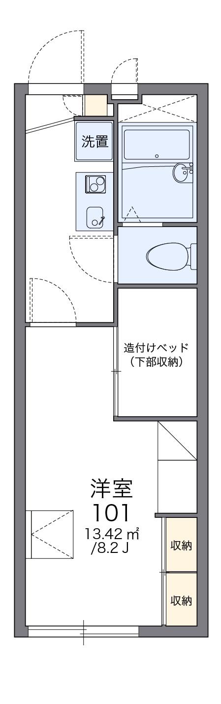 レオパレス御笠川ノース(1K/1階)の間取り写真