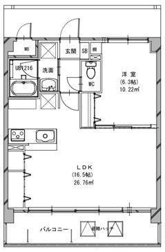 FORTUNA老松(1LDK/1階)の間取り写真