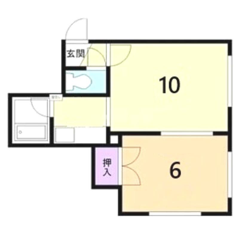 コムサ4(1LDK/2階)の間取り写真