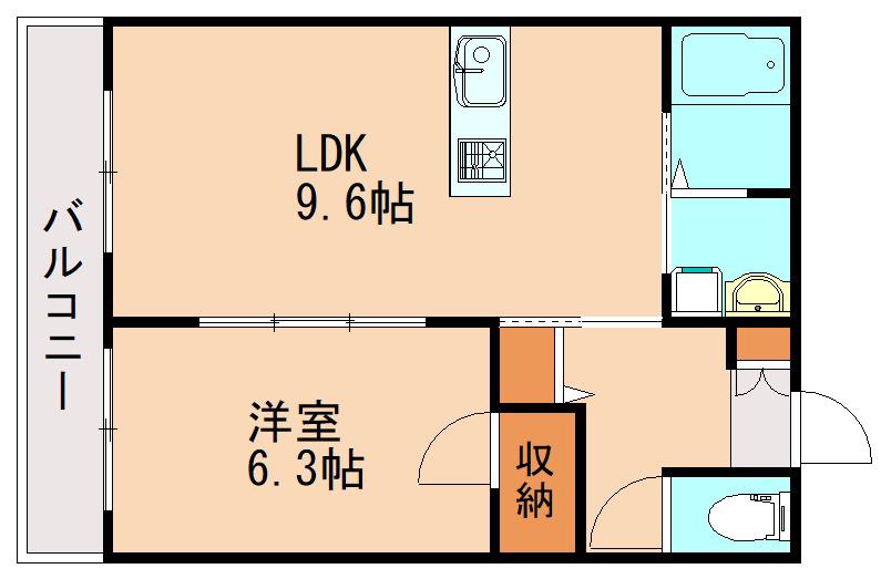 シャーメゾンMA (1LDK/2階)の間取り写真