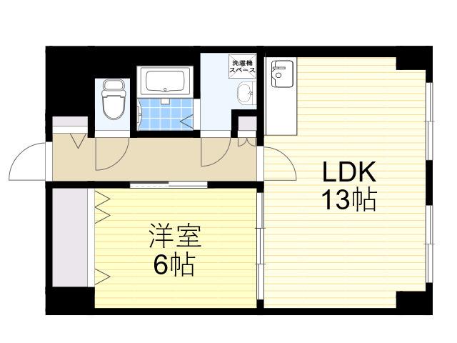 フィオーレ都島北(1LDK/4階)の間取り写真