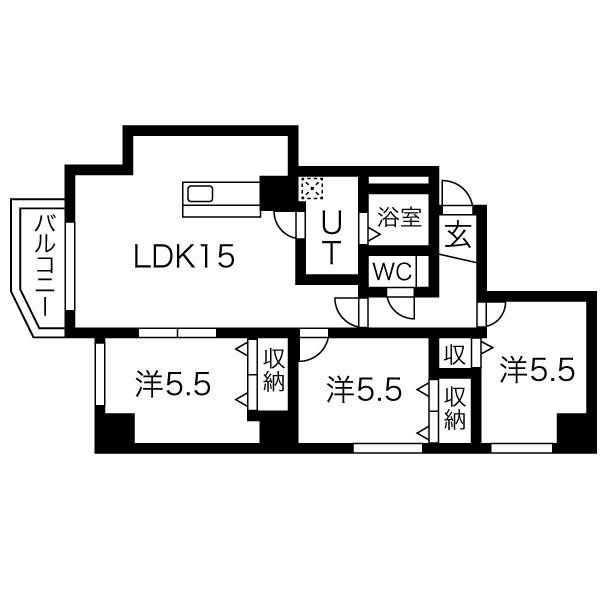 セピア山の手(3LDK/2階)の間取り写真
