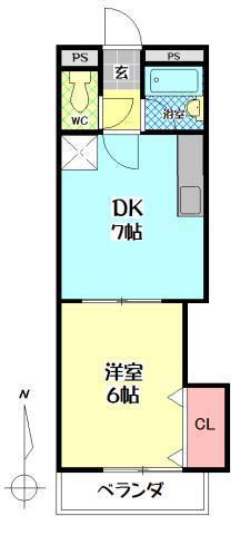 シティタウン久永NO.3(1DK/2階)の間取り写真