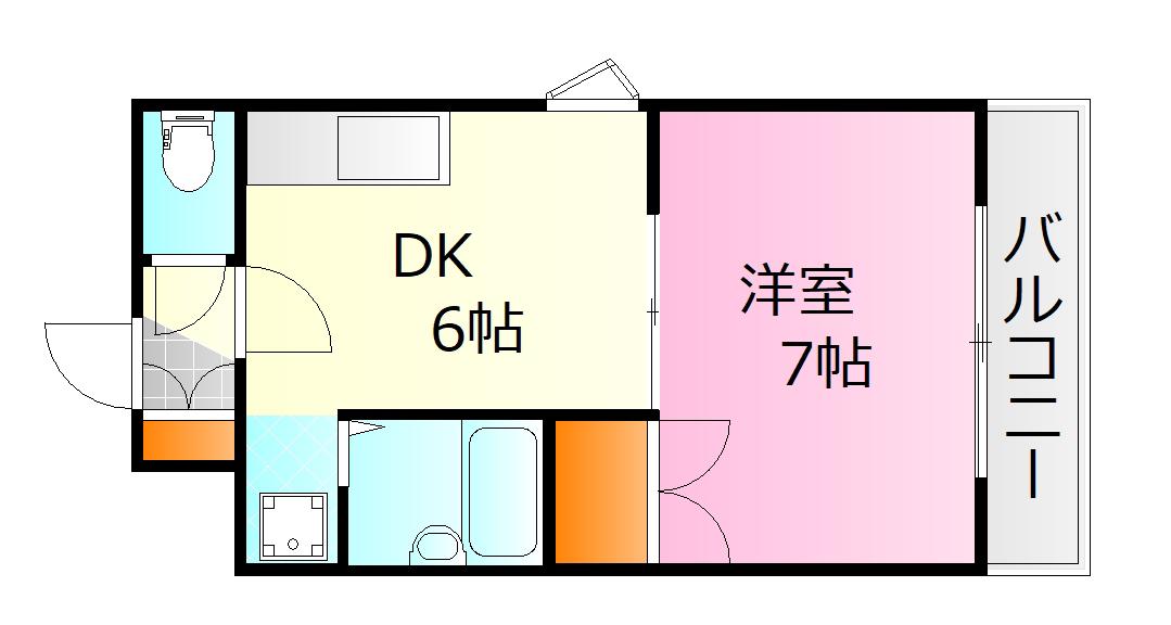 ライズ堺町(1DK/4階)の間取り写真