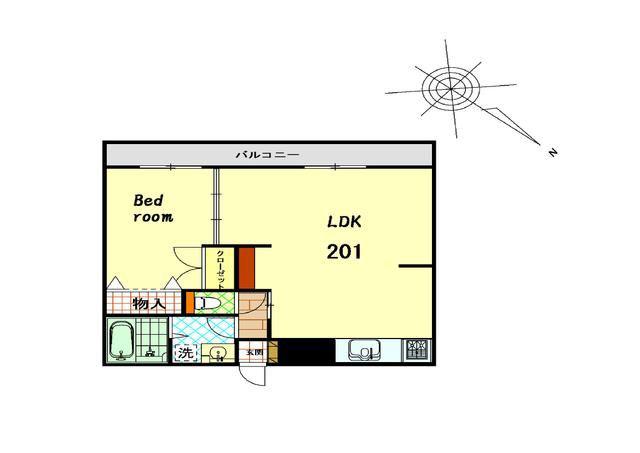 FUJI HOUSE(1LDK/1階)の間取り写真