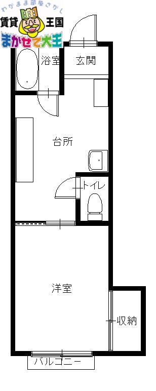 ボンヌール今博多(1K/3階)の間取り写真