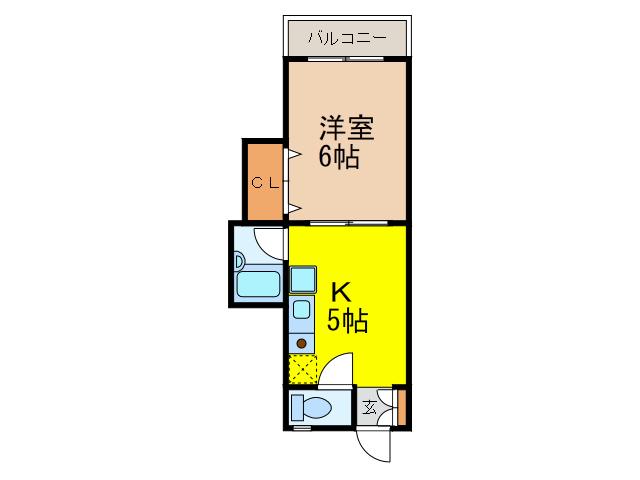 シティマンション吉田(1DK/4階)の間取り写真
