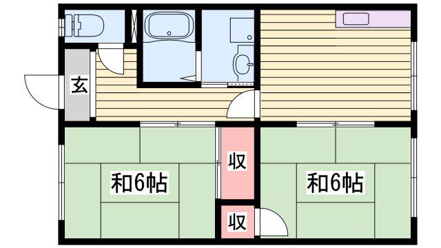 フレグランス白浜(2K/1階)の間取り写真