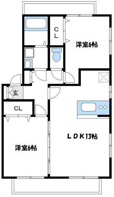 ORANGEHOUSE(2LDK/1階)の間取り写真