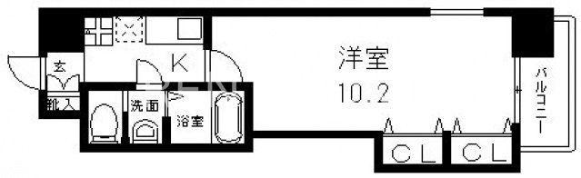 LUXE布施北II(1K/11階)の間取り写真