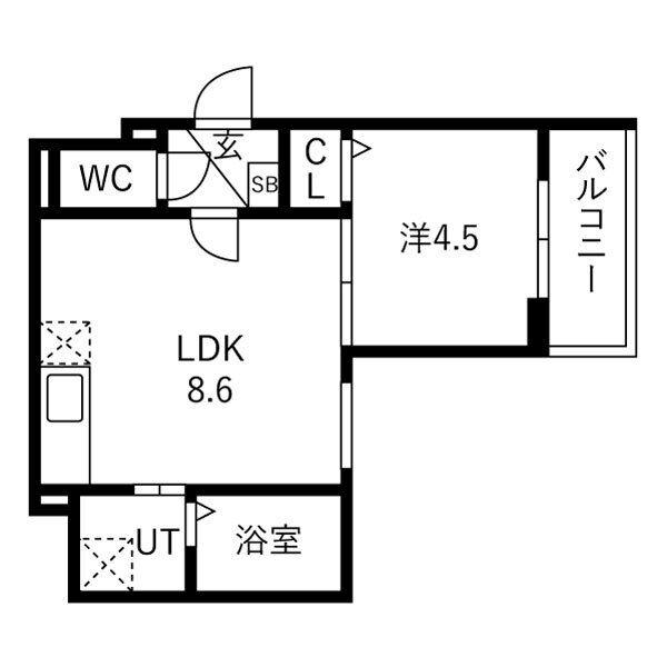 マナリオ(1LDK/2階)の間取り写真