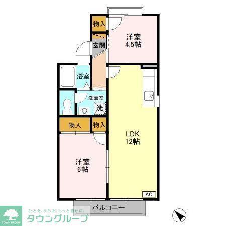 ファーストヴューラー八番館(2LDK/1階)の間取り写真