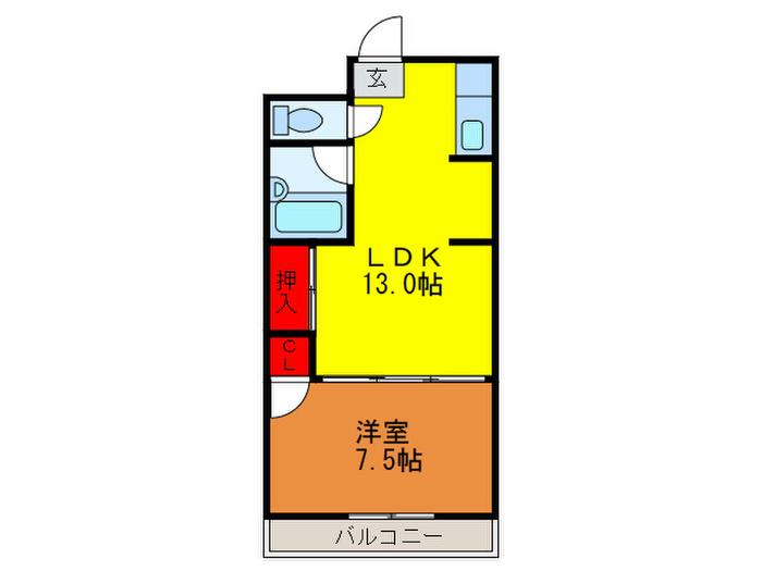 メゾン大和枚岡(1LDK/3階)の間取り写真