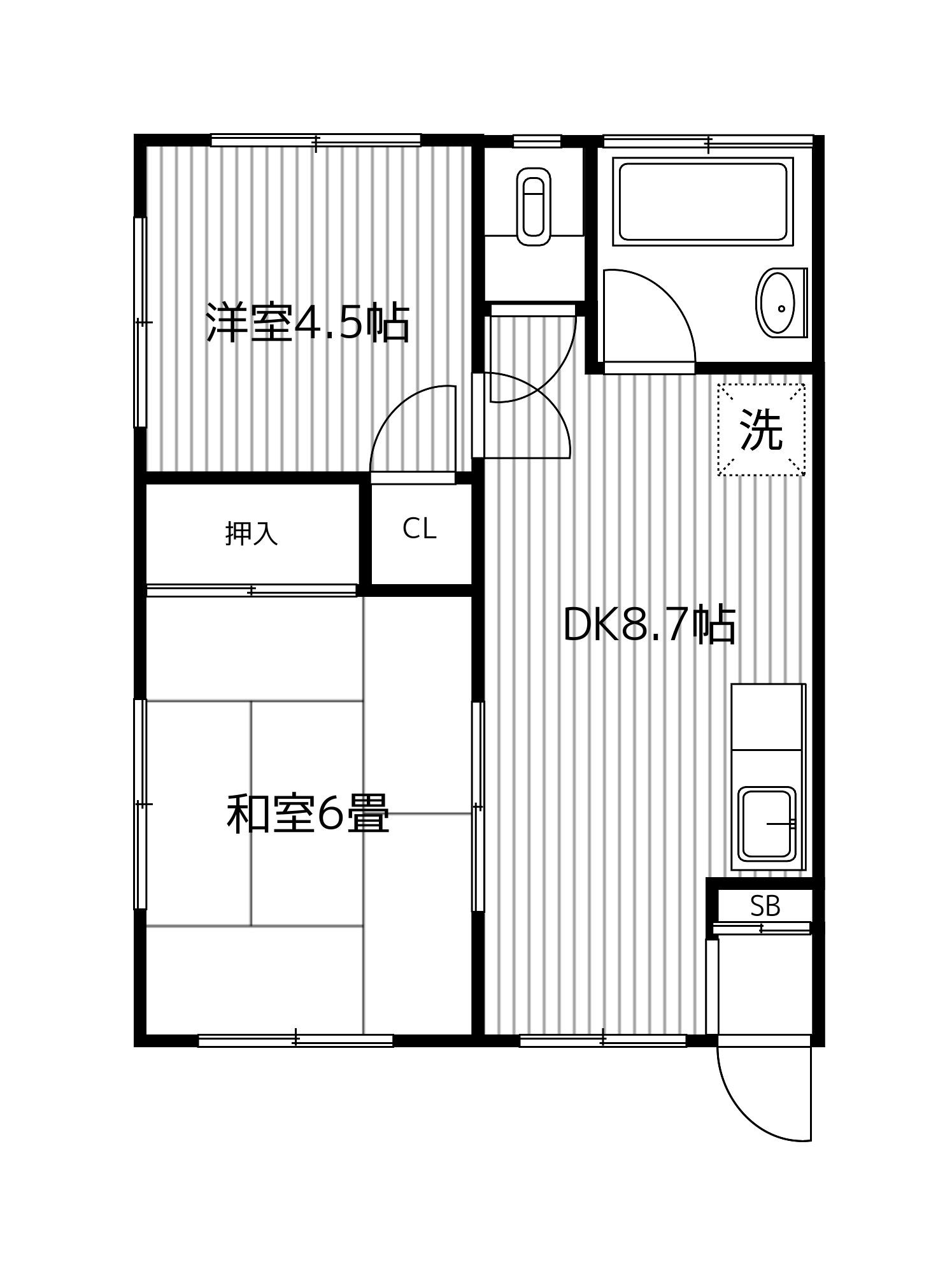 青砥泉荘(2K/1階)の間取り写真