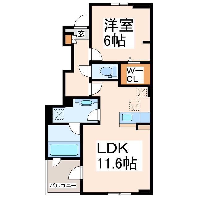 サンスクエアA・B・C(1LDK/1階)の間取り写真