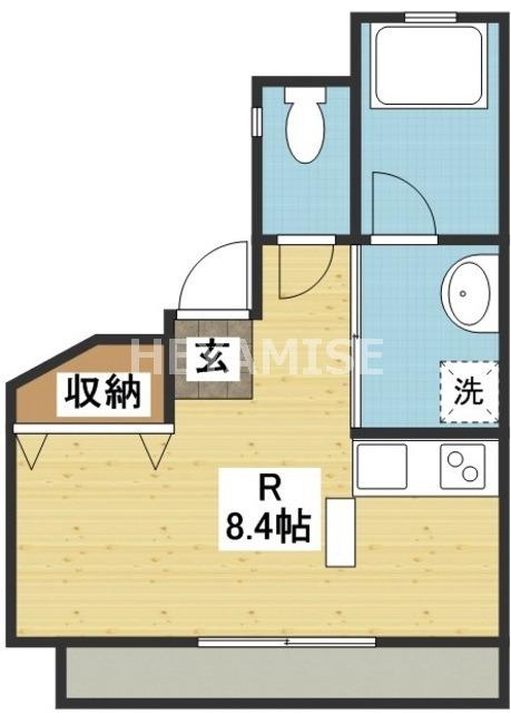 ペッシェハウス(ワンルーム/4階)の間取り写真