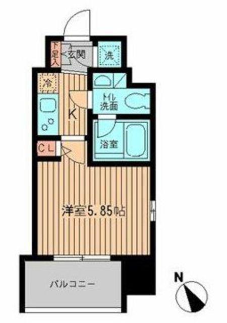 レジディア大森(1K/12階)の間取り写真